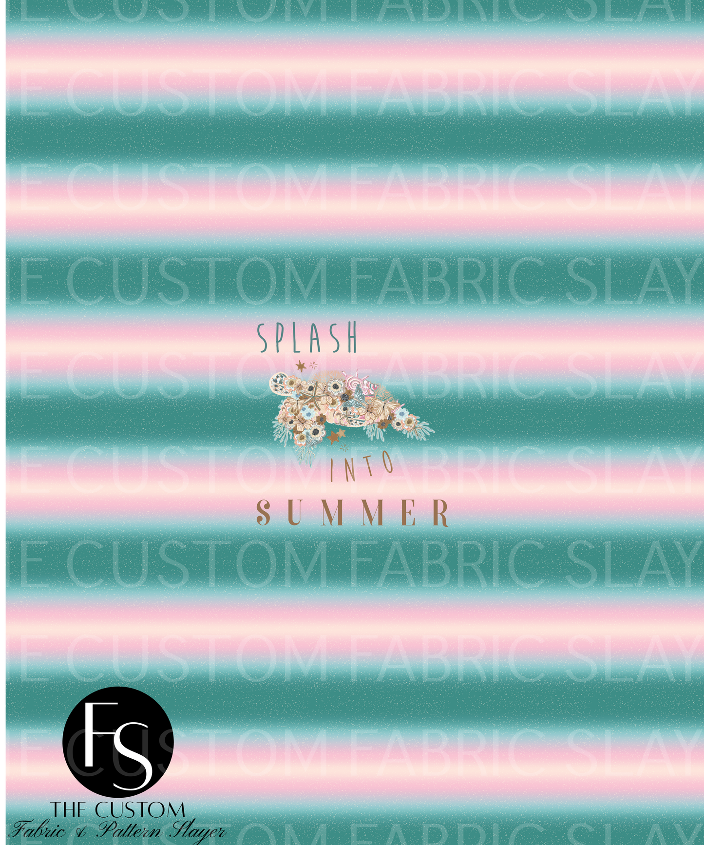 Ombre Floral Turtle B - LYSSDOODLES Panel