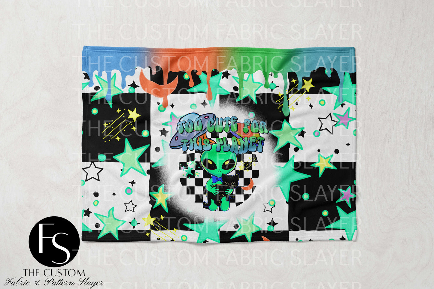 The Custom Fabric Slayer Blankets - Too cute for Earth B - SPOOKYSQUAD