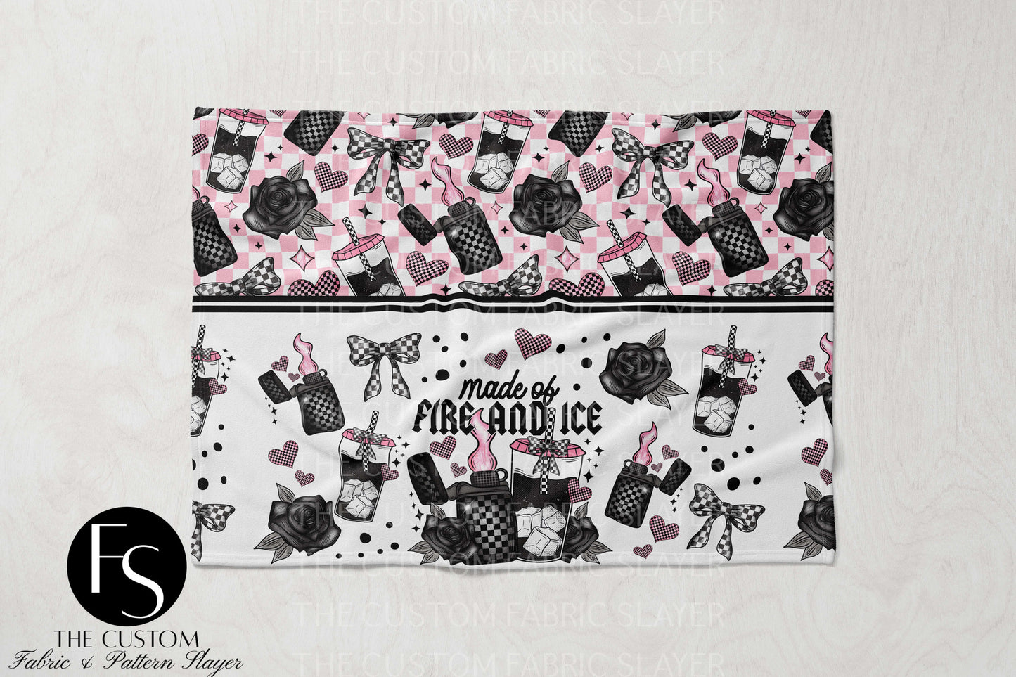 The Custom Fabric Slayer Blankets - Fire and Ice - CERRASSHOP