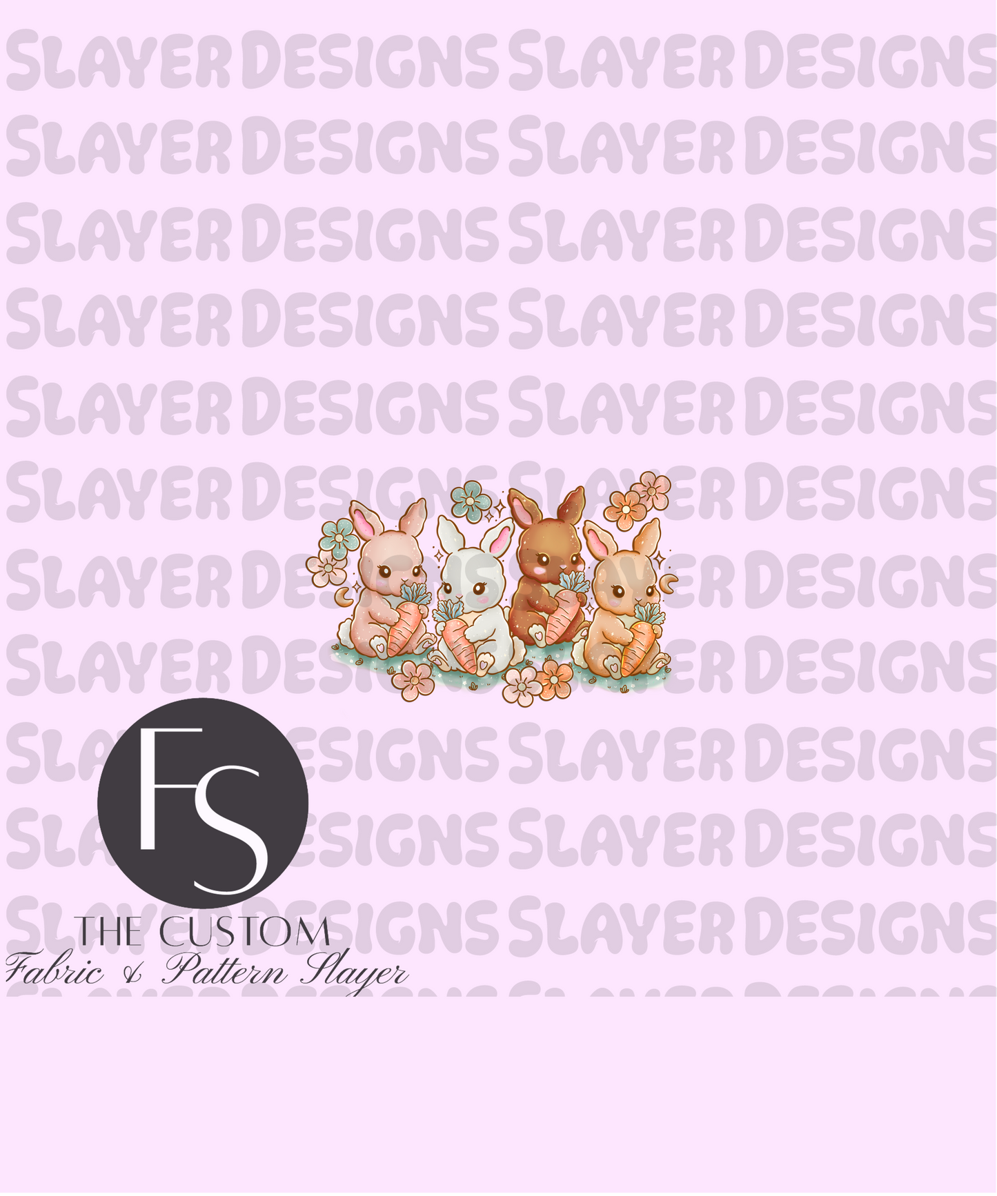 Bloom Bunnies C - LYSSDOODLES Panel
