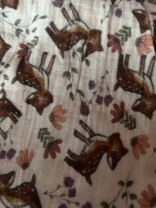 Cotton Gauze Muslin - deer - 6x6 - RETAIL
