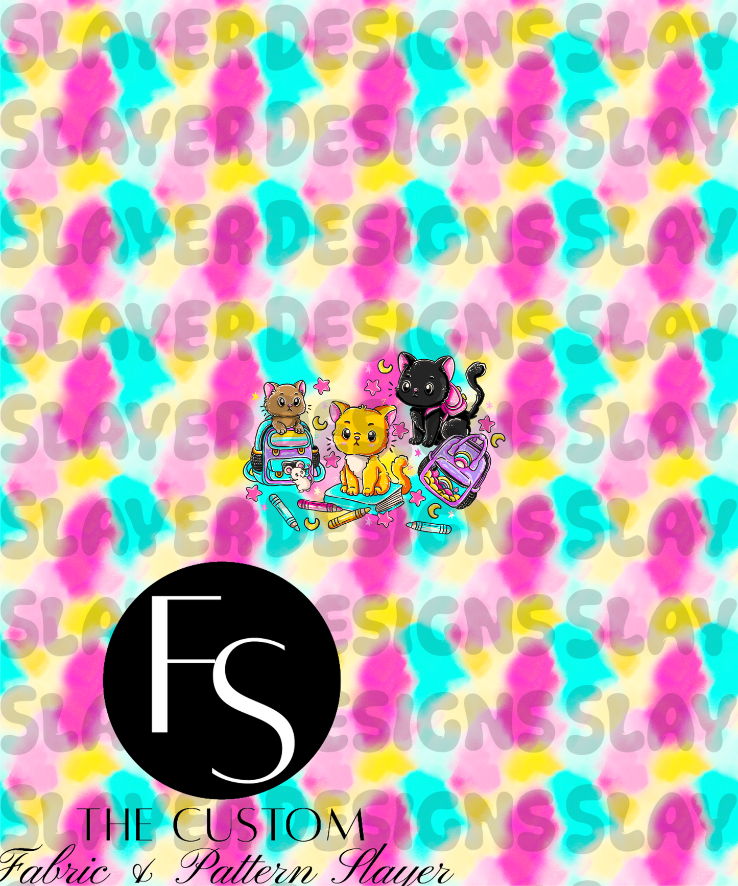 Back to School Kitty B - LYSSDOODLES Panel