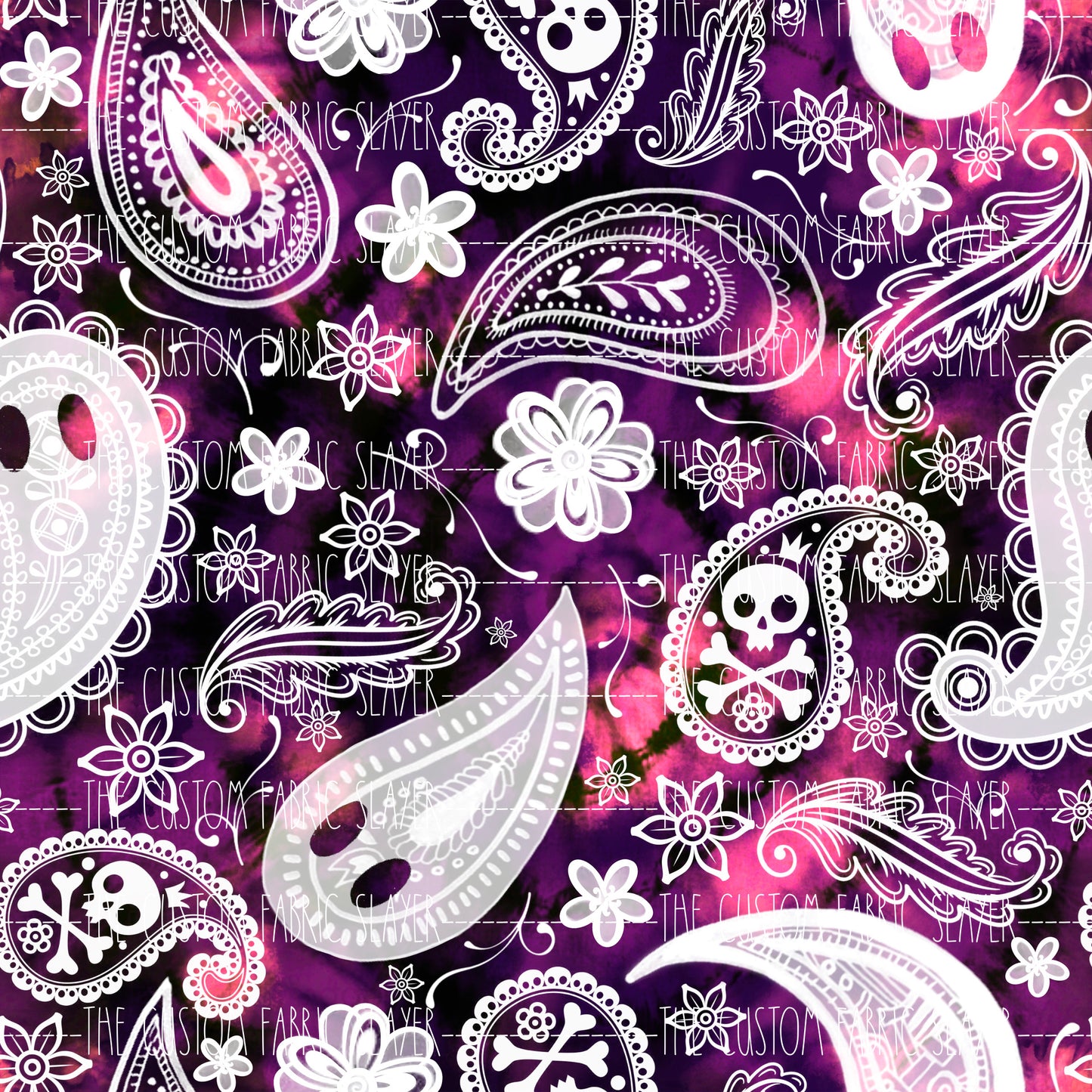 Pink Acid Wash Paisley Boos - HEXREJECTS