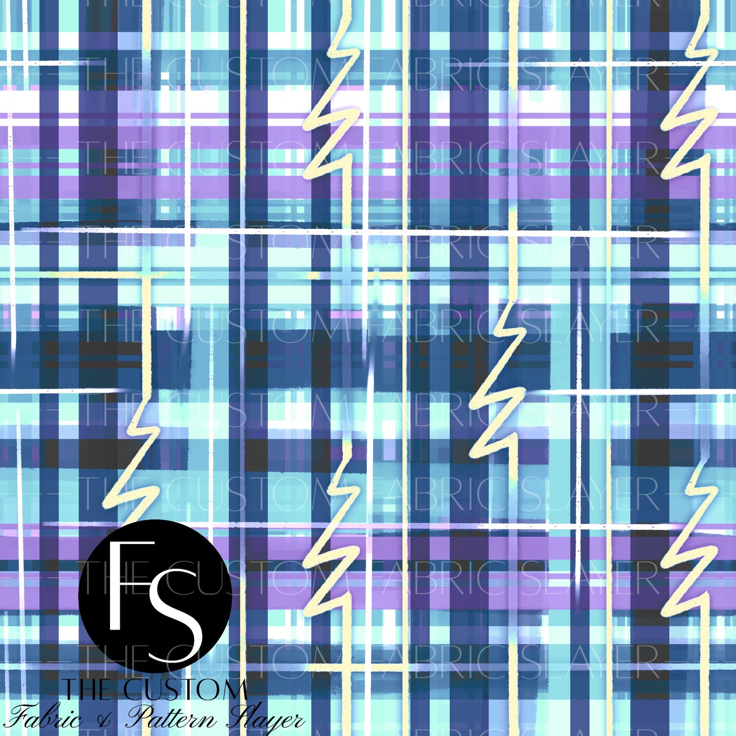 Scary Doll Blue and Purple Plaid - HEXREJECTSVAULT