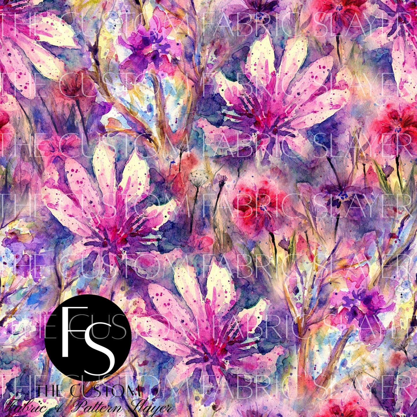 Splatter Watercolour Summer Flowers