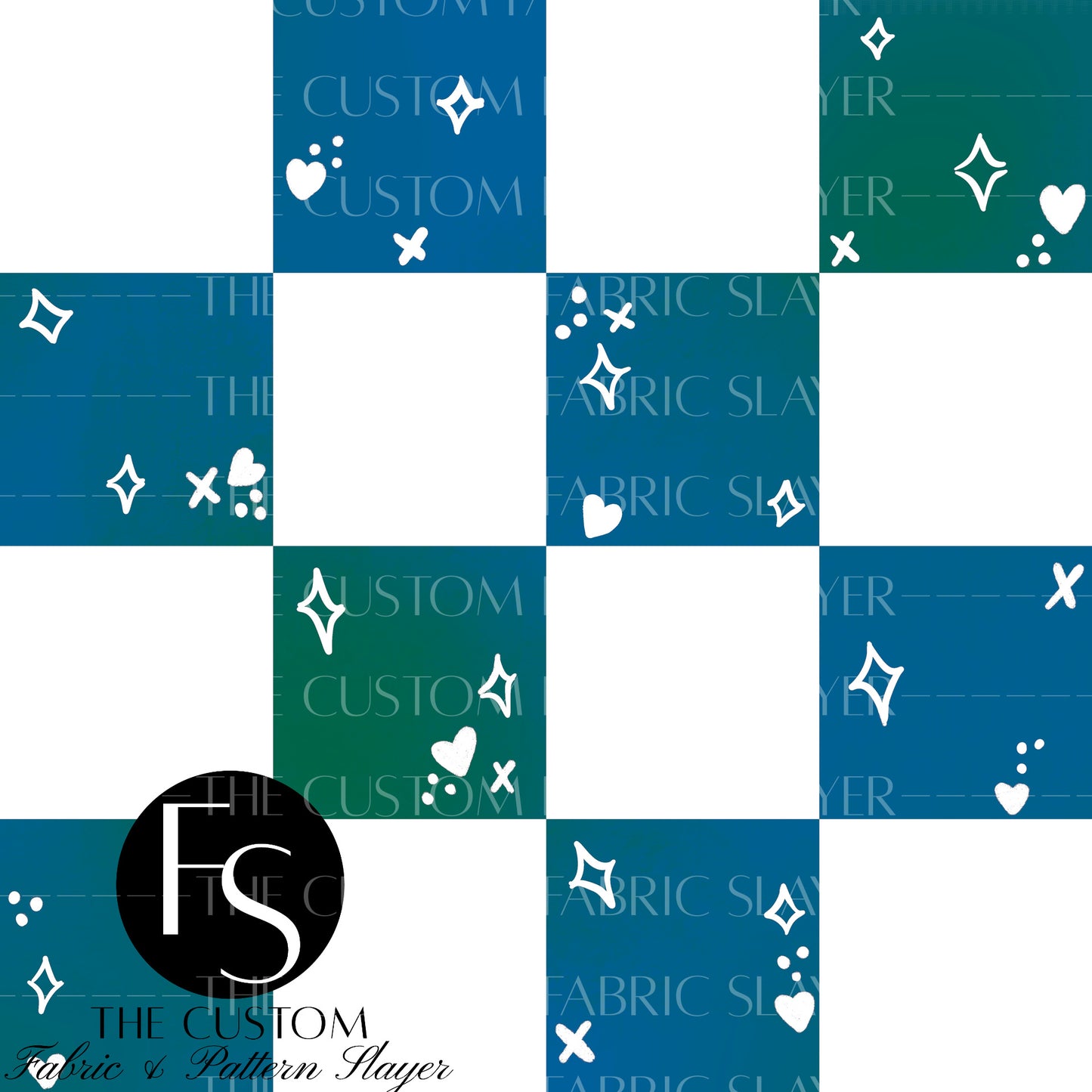 Ombre Blue/Green Checkers - HEXREJECTS
