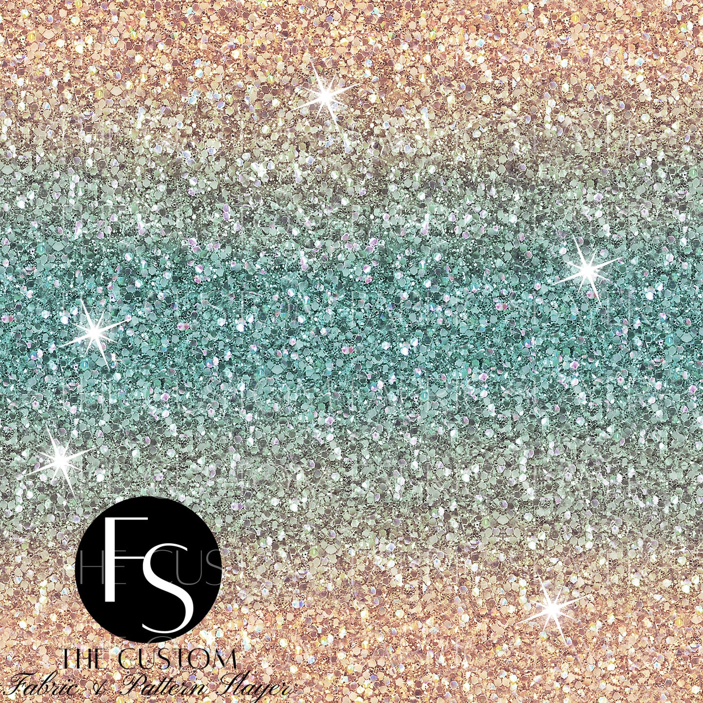 Teal Peach Ombre Digital Glitter Texture