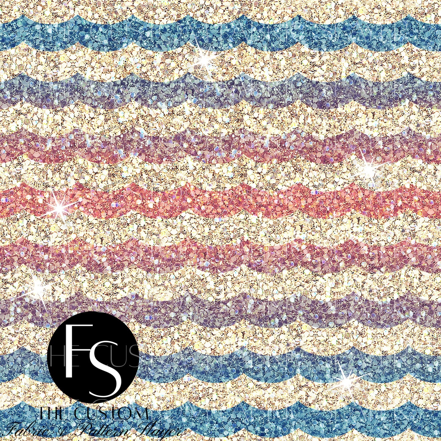 Ombre Waves Digital Glitter Texture