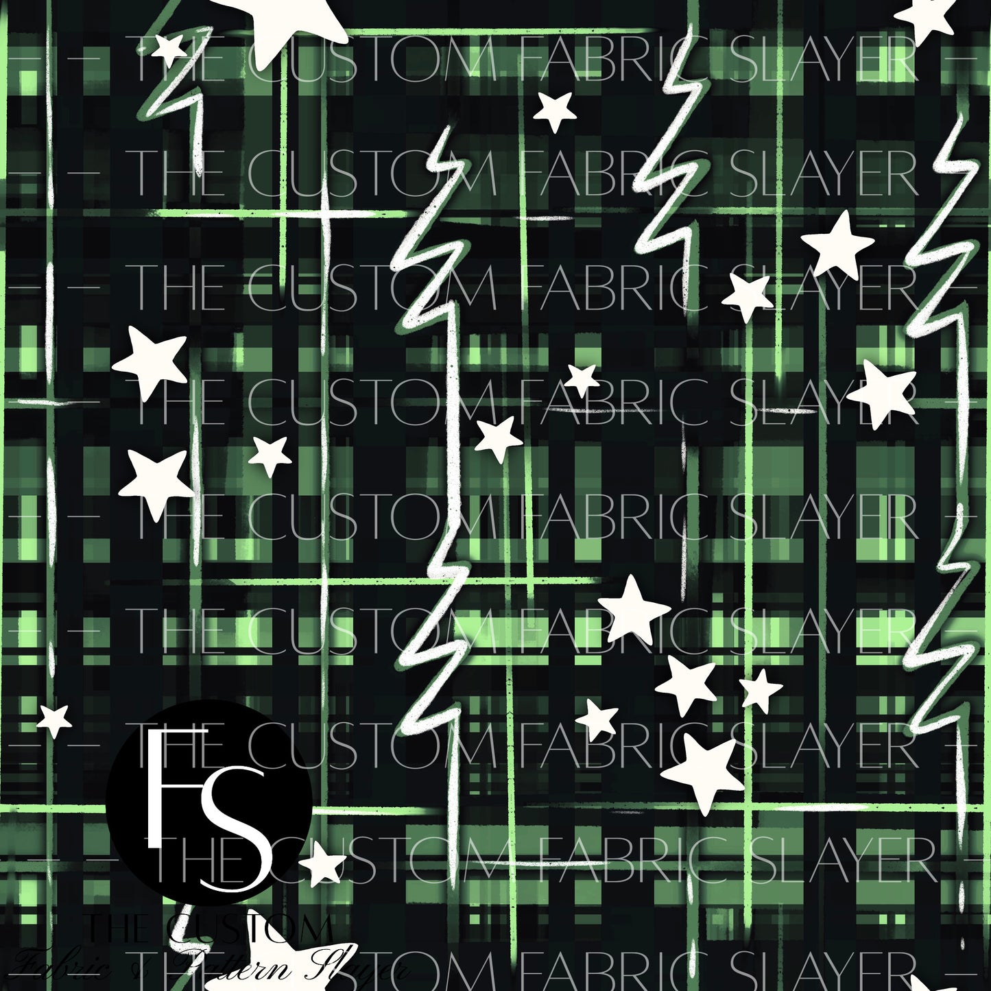 Electric Star Green Plaid - HEXREJECT