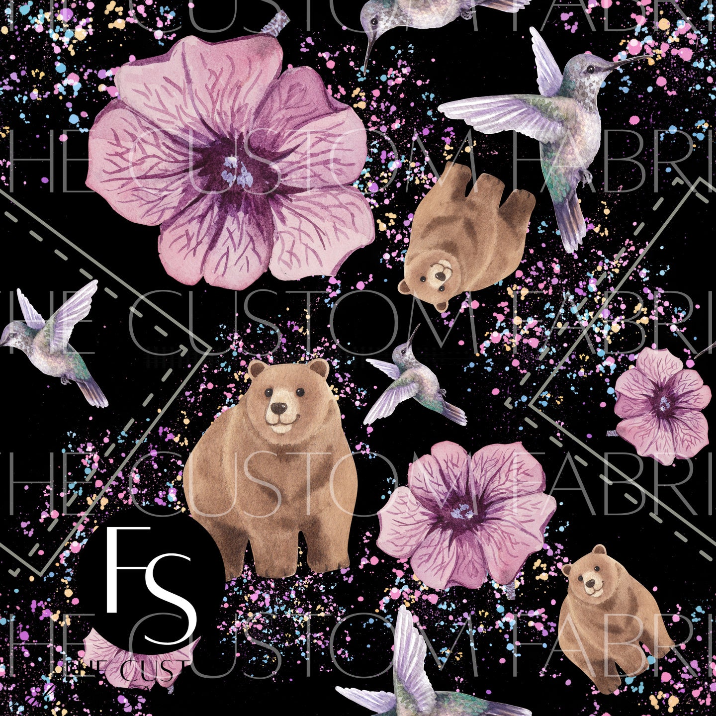 Glittery Hummingbird and Bear - SEAUNIVERSEDESIGNS