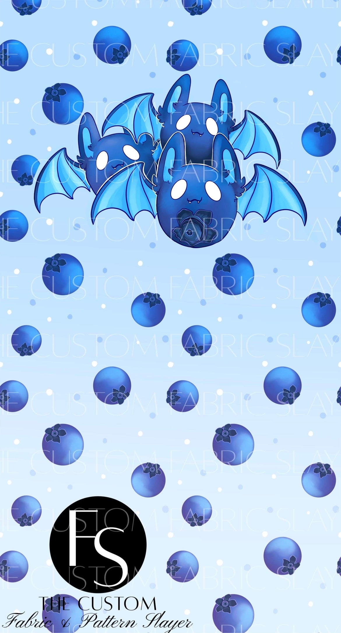 Blueberry Fruit Bat Beach Towel - unfinished