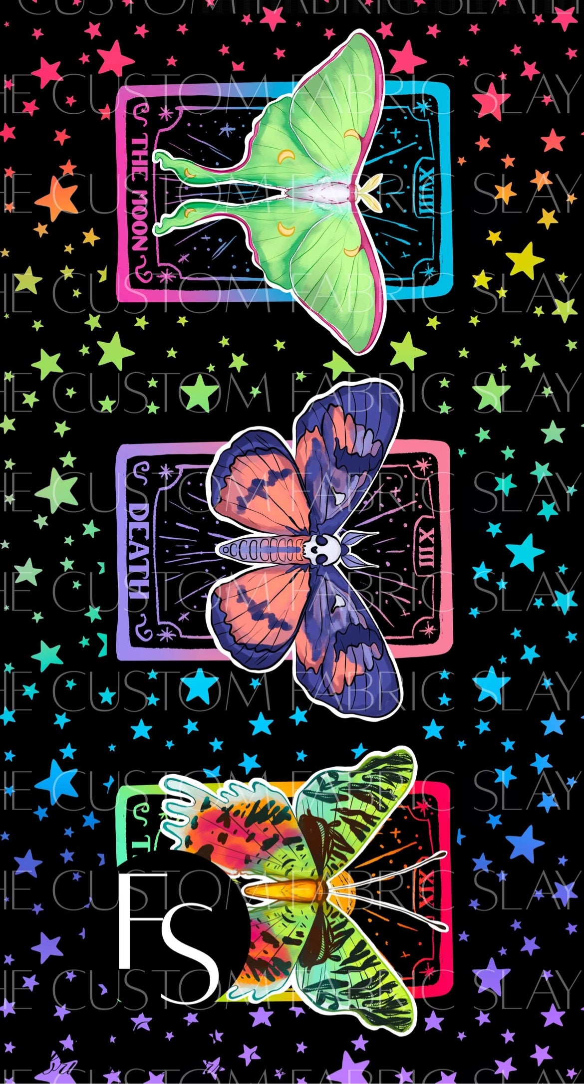 Moth Tarot Cards Beach Towel - unfinished HEXREJECTS