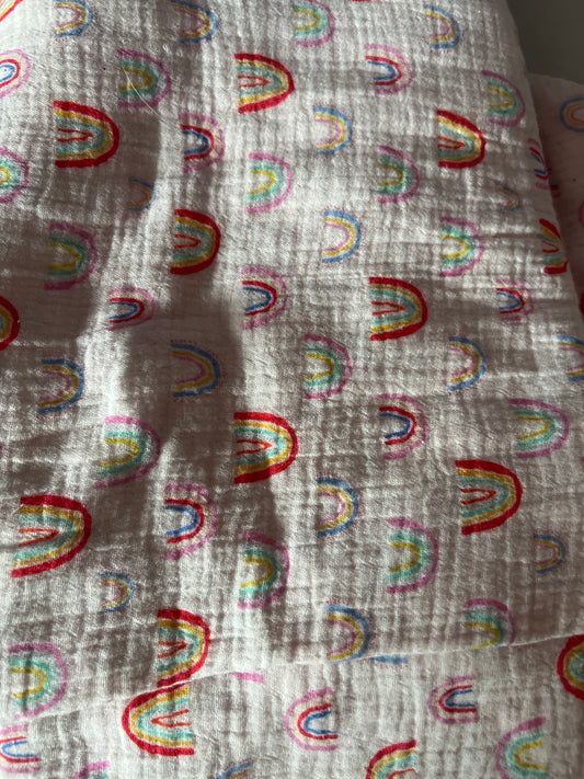 Cotton Gauze Muslin - rainbow - 6x6 - RETAIL