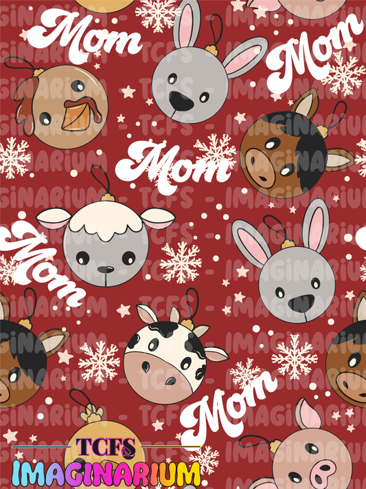 Custom Printery - LIMITED Generic Mom Name Christmas Animals Option C - Custom Names