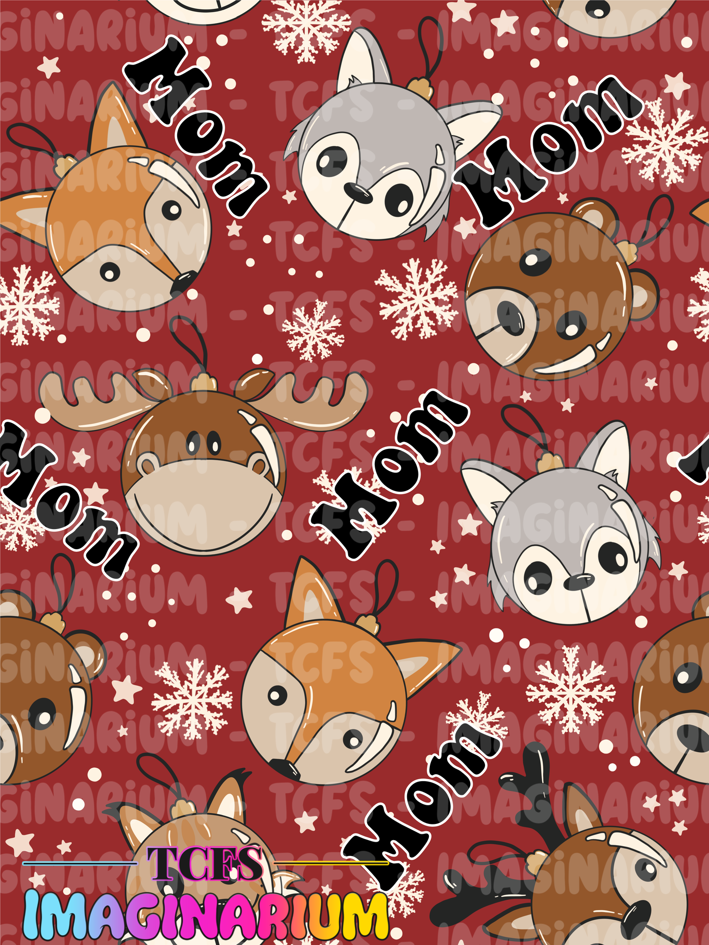 Custom Printery - LIMITED Generic Mom Name Christmas Animals Option A - Custom Names