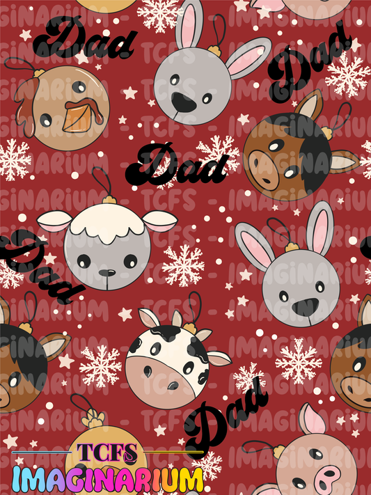 Custom Printery - LIMITED Generic Dad Name Christmas Animals Option D - Custom Names