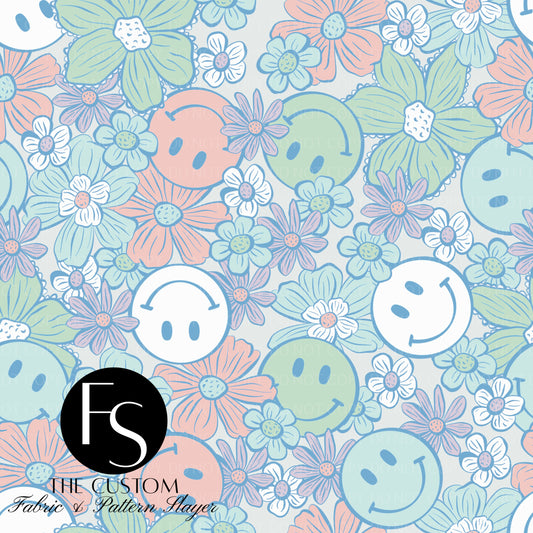 Muted Green Smiley Florals - SKYYDESIGNSCO