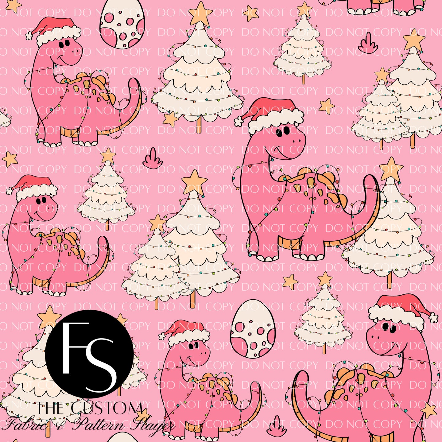 Pink Christmas Dinosaurs - SCARLOW