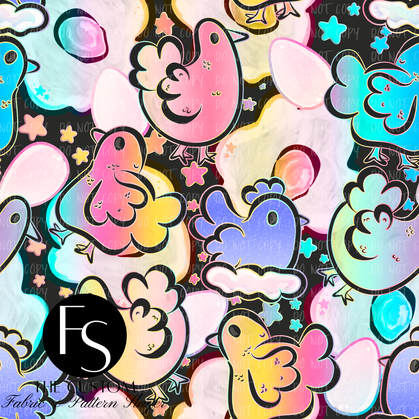 Rainbow Chicken and Eggs  - LYSSDOODLES