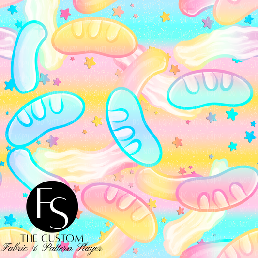Pastel Rainbow Pigs and Bacon Coordinate G  - LYSSDOODLES