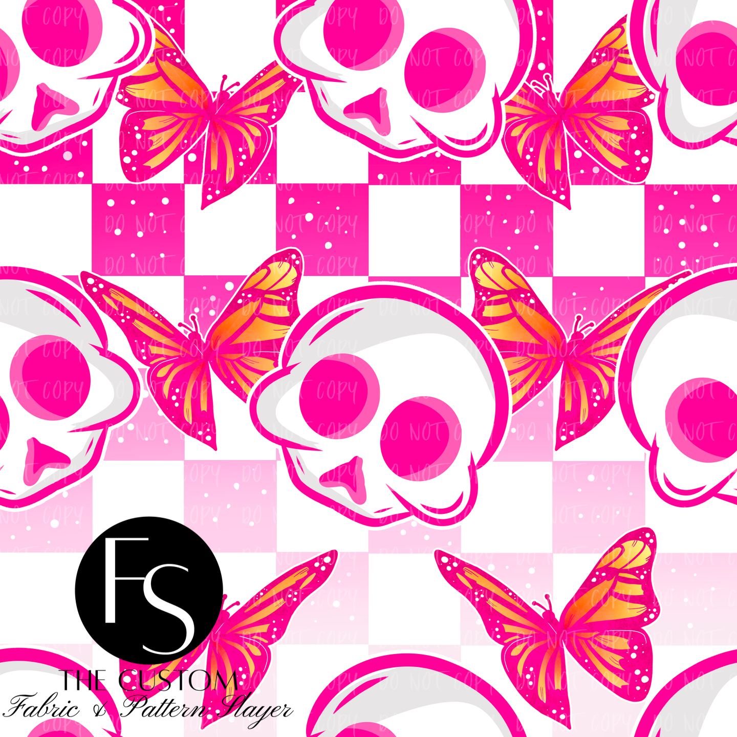 Pink Checkered Skulls - ILLUMINATEDINKDIGITALS