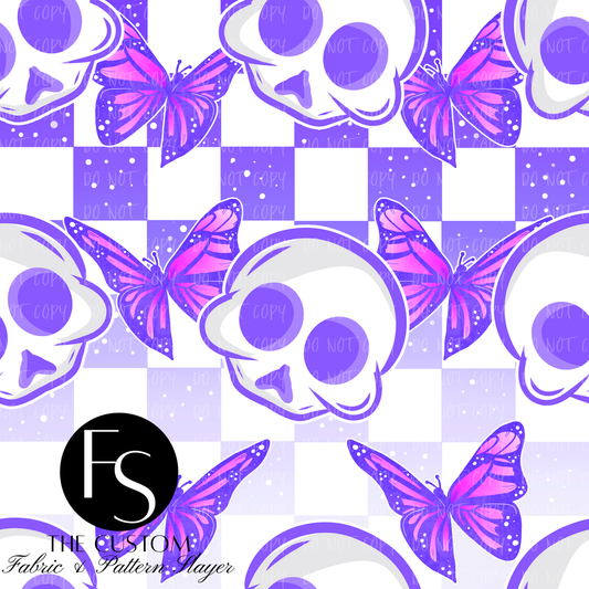 Purple Checkered Skulls - ILLUMINATEDINKDIGITALS