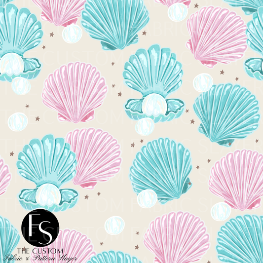 Floral Ocean Shells B - LYSSDOODLES