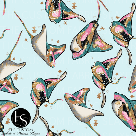 Floral Ocean Stingray A - LYSSDOODLES