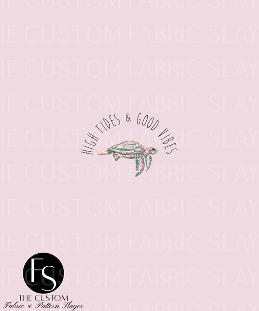 Pink Floral Turtle C - LYSSDOODLES Panel
