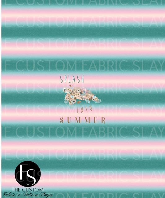 Ombre Floral Turtle B - LYSSDOODLES Panel