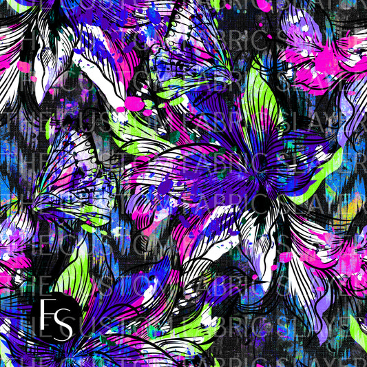 Pink and Purple Green Splash Flower - 2024