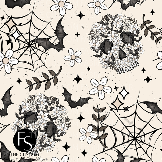 Spooky Floral Skulls - CERRASSHOP