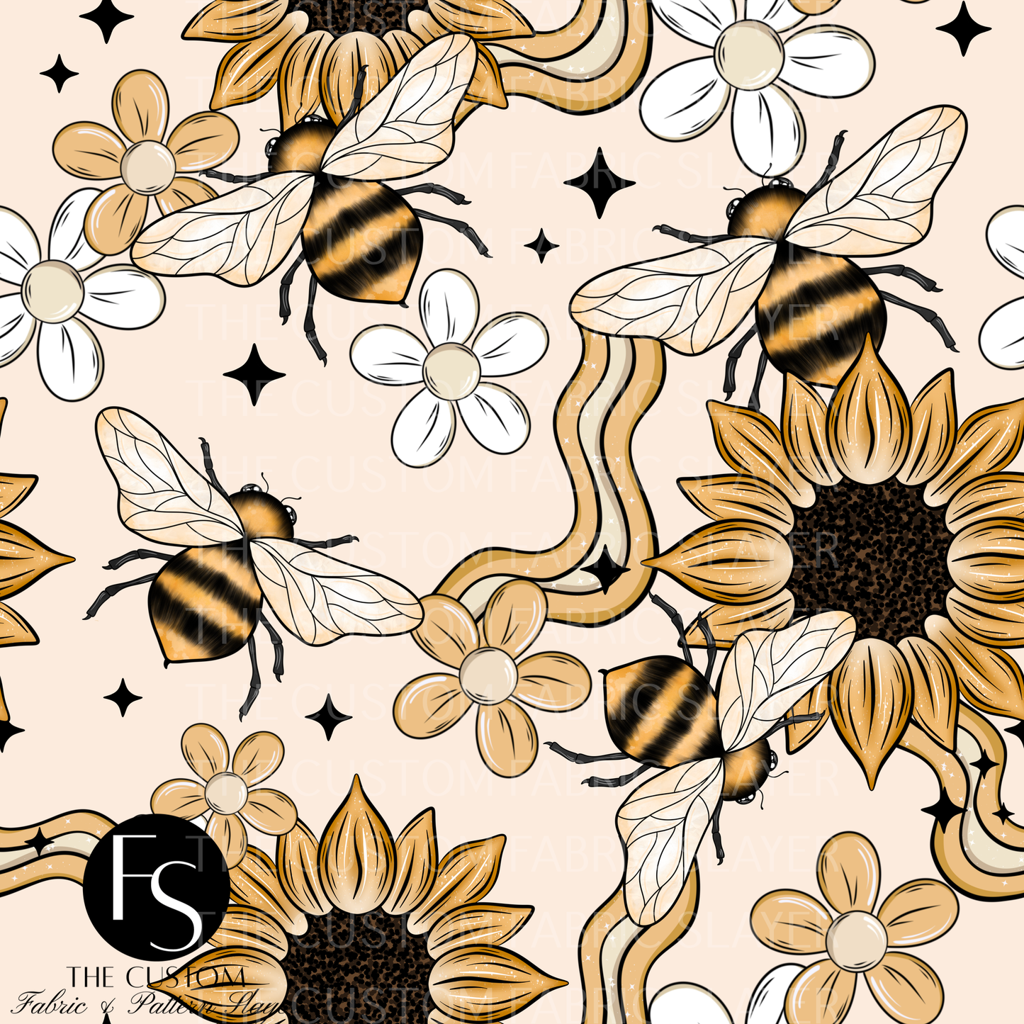 Sunflowers and bees - CERRASSHOP