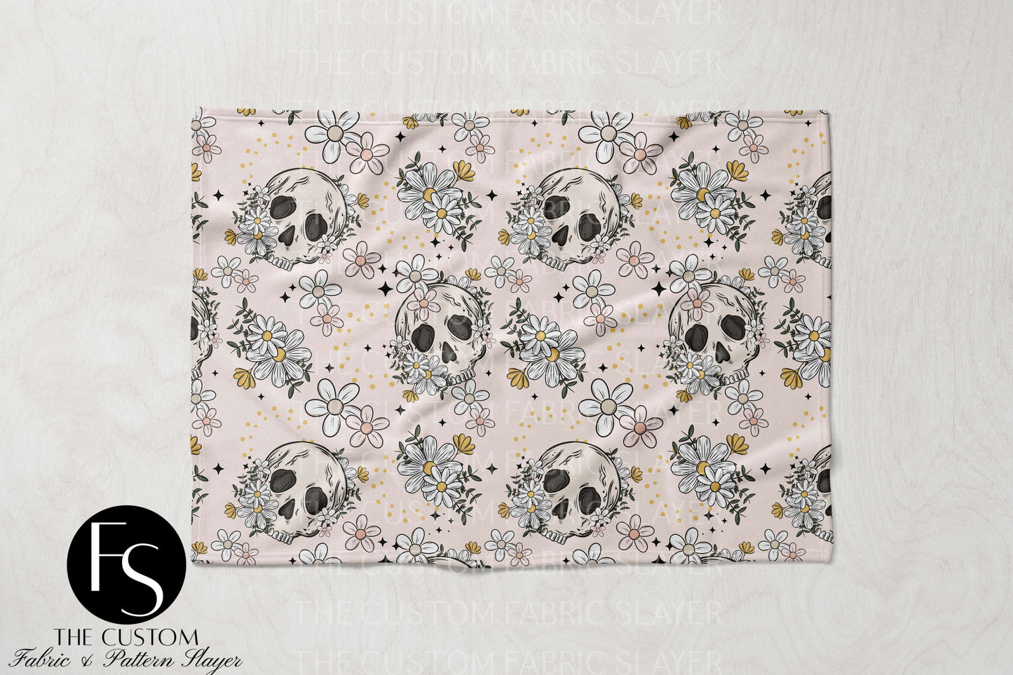 Floral Skulls - CERRASSHOP - Double Sided Print Blanket
