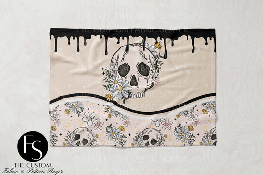 The Custom Fabric Slayer Blankets - Floral Skulls - CERRASSHOP