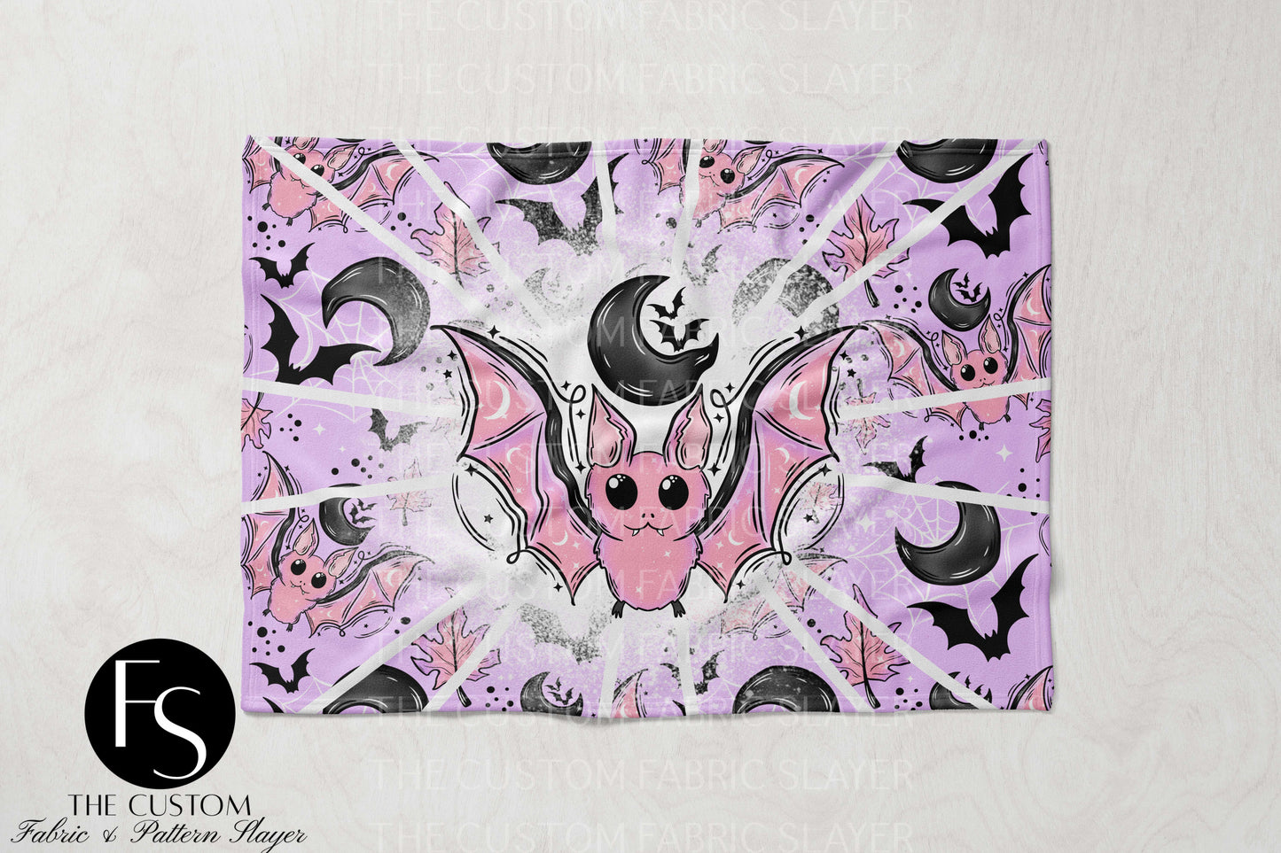 The Custom Fabric Slayer Blankets - Pastel Pink Bats - CERRASSHOP