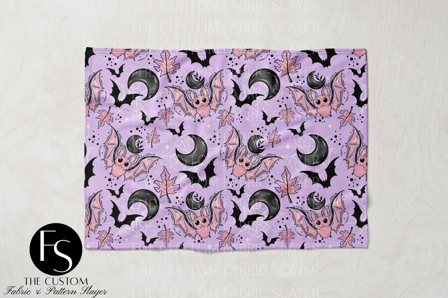 Pastel Pink Bats - CERRASSHOP - Double Sided Print Blanket