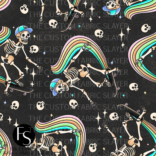 Skateboarding Skeleton - LYSSDOODLES