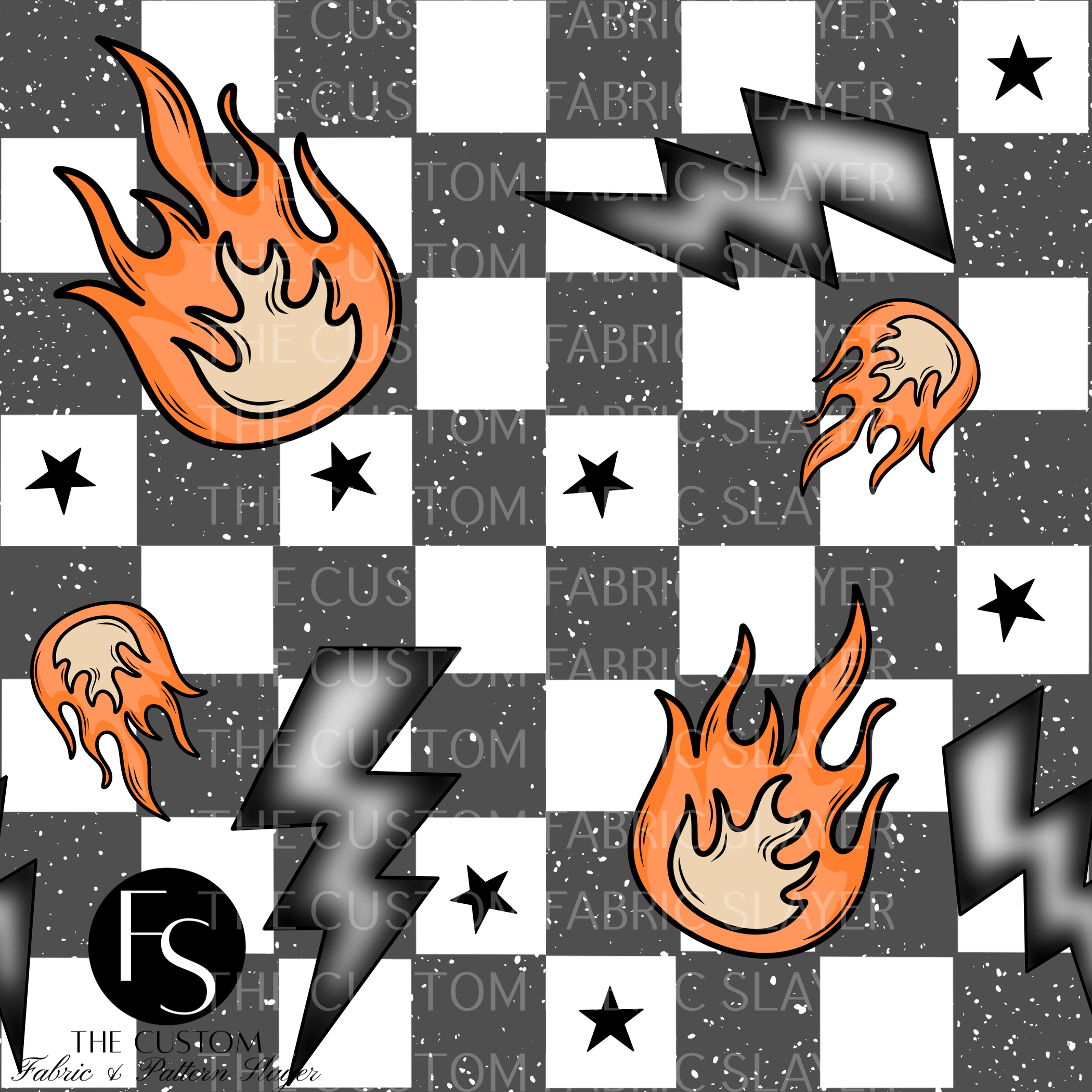 Fire Checkers - CERRASSHOP – The Custom Fabric Slayer
