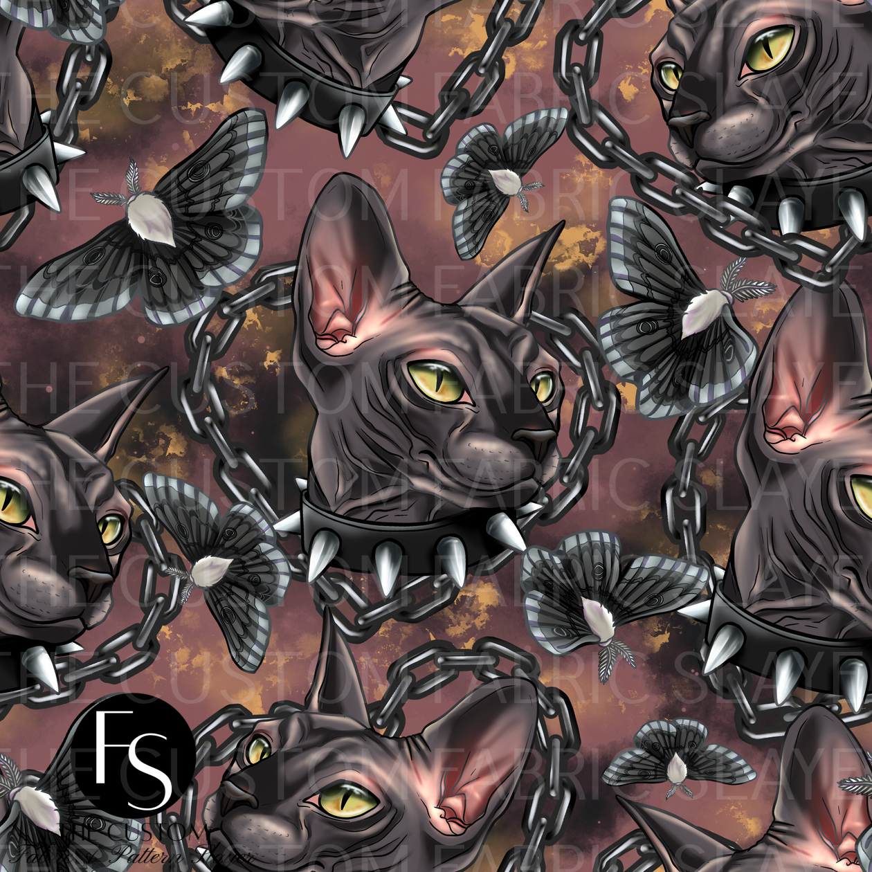 Gothic sphinx Cat - PAWSITIVEPAINTS