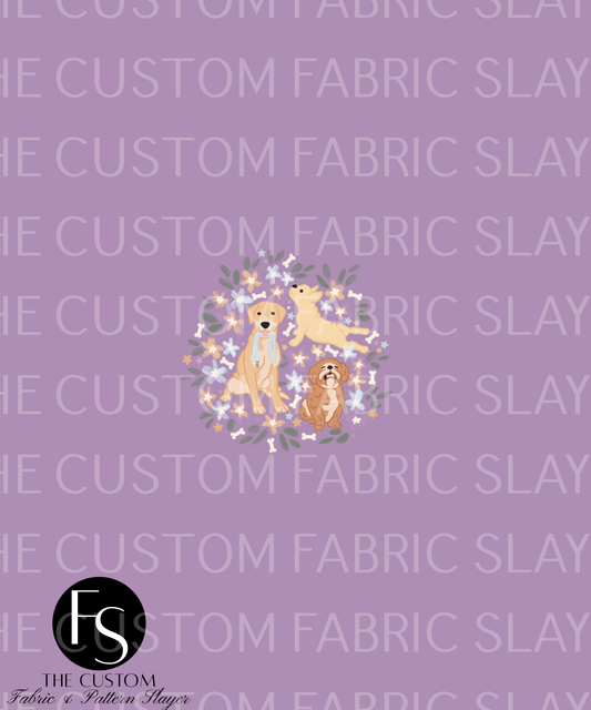 Purple Floral Dog - LYSSDOODLES Panel