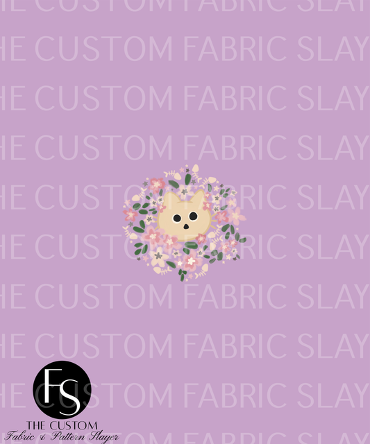 Purple Floral Cat - LYSSDOODLES Panel