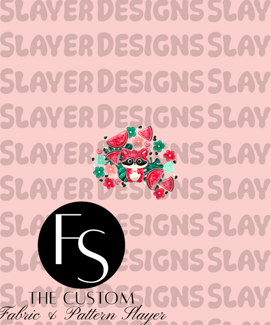 Watermelon Raccoons B - LYSSDOODLES Panel