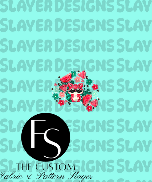 Watermelon Raccoons C - LYSSDOODLES Panel