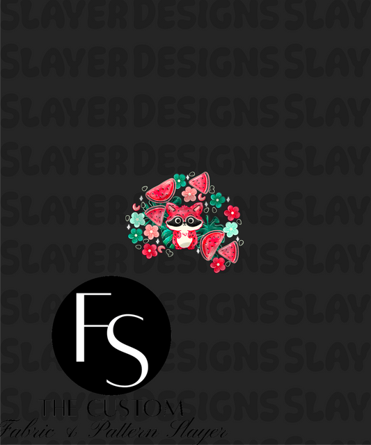 Watermelon Raccoons D - LYSSDOODLES Panel