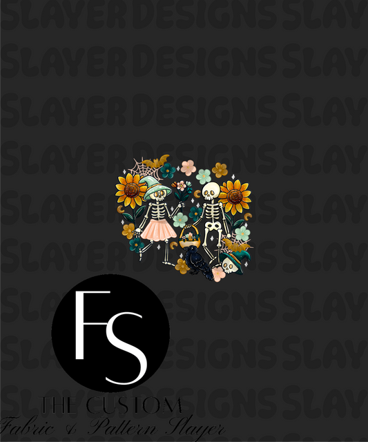 Spooky Gardening Skeletons - LYSSDOODLES Panel