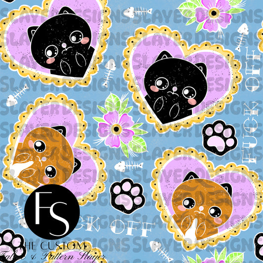 Fuck off Tattoo Kitties A - FABRICSLAYER