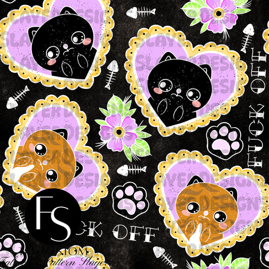 Fuck off Tattoo Kitties C - FABRICSLAYER