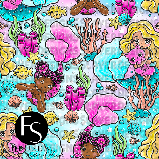 Mermaid Reef A - LYSSDOODLES