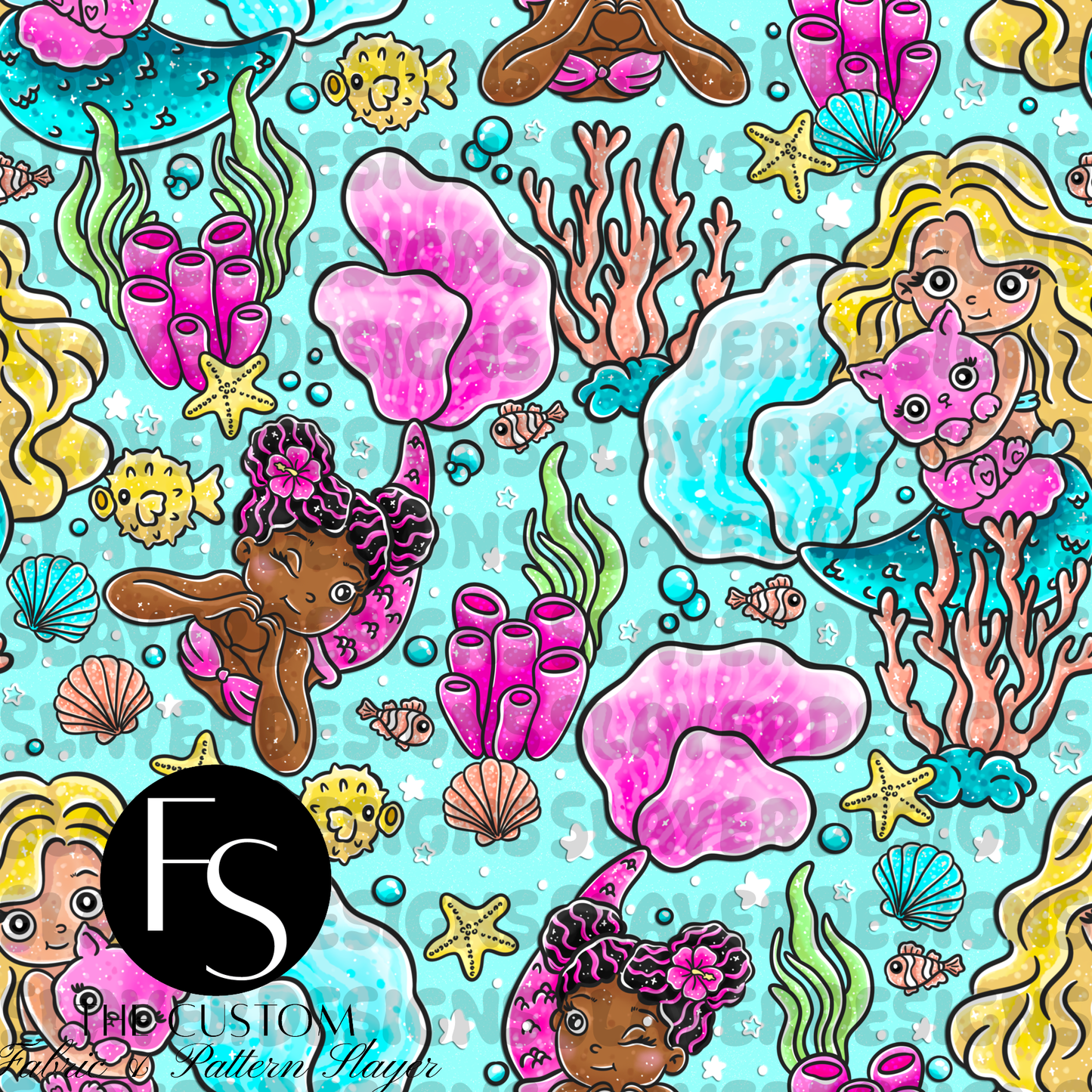 Mermaid Reef C - LYSSDOODLES
